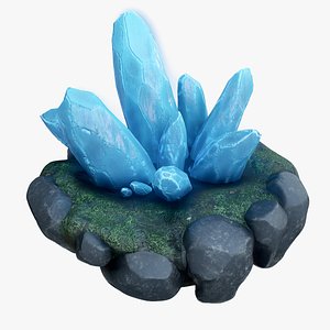 realistic crystal blue 3D model