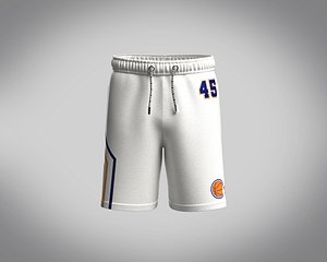 Basketball Short with solid and mash fabric with varsity graphics 3D model