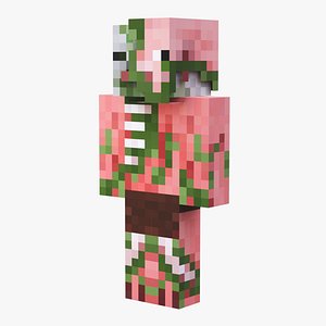 3D model Minecraft Pigman Rigged 3D Model Game Ready 4K PBR