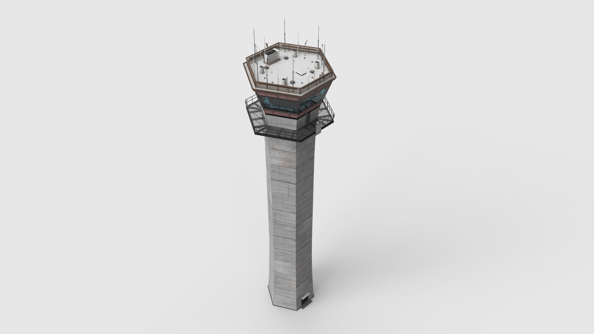 Runway And Airport Control Tower Model - TurboSquid 2317708