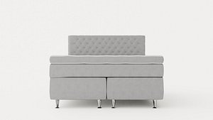 3D Celine Bed Package 160x200cm Gray Velvet model