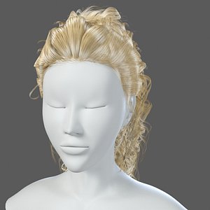 realistical woman hairstyle 3d 3ds