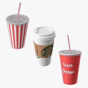3D Drink Cups Collection model
