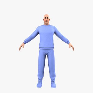 stylized simple character rigging 3D model