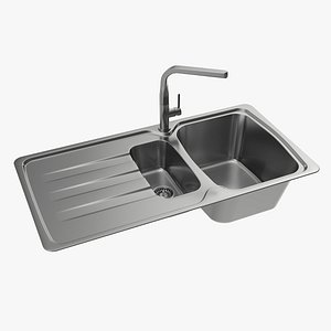 Kitchen Sink Faucet 06 stainless steel 3D
