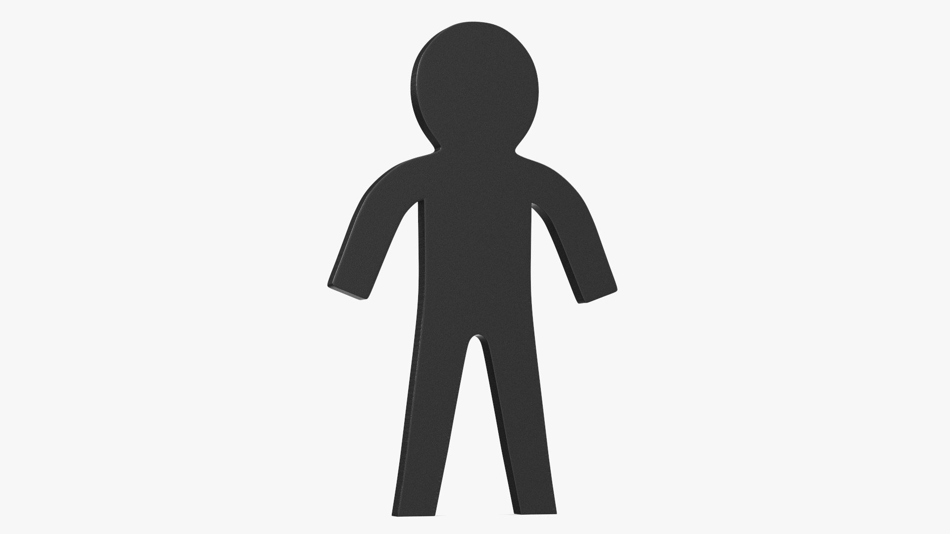 Plastic Stickman Standart Pose Black 3D model preview