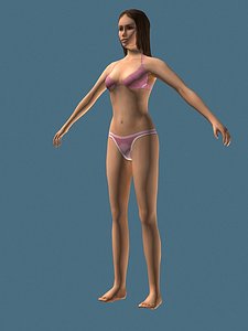 girl female medium 3d max