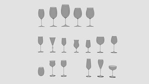 Wine Glas Pack 18 High Quality Models