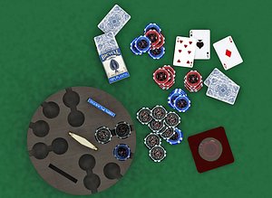 table gambling poker chips model