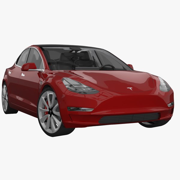 3D tesla 3 interior modeled