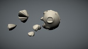 destroyed moon 3D model