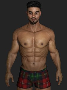 AAA 3D REALISTIC CHARACTER - AFRICAN MUSCULAR MAN  NPC  BODYGUARD 3D model
