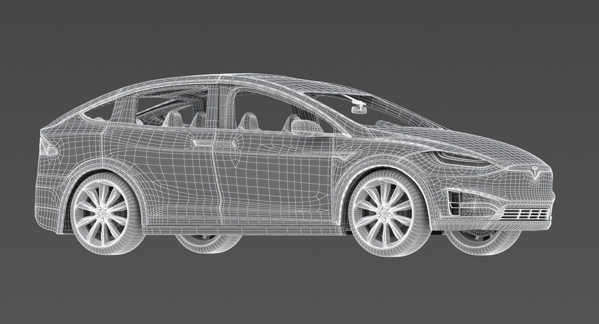 3d model tesla x modeled s