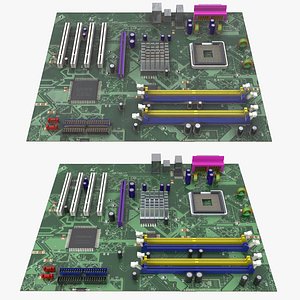 Motherboard New and Old UHD 3D model