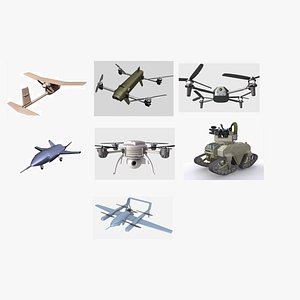 Military drones 3D model