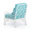 Fauteuil blanc avec oreiller cyan