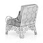 Fauteuil blanc avec oreiller cyan