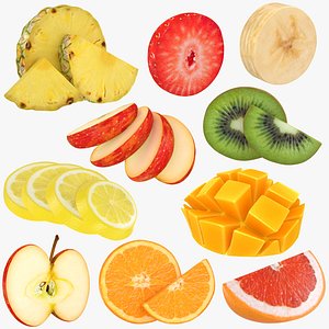 3D model fruit slices