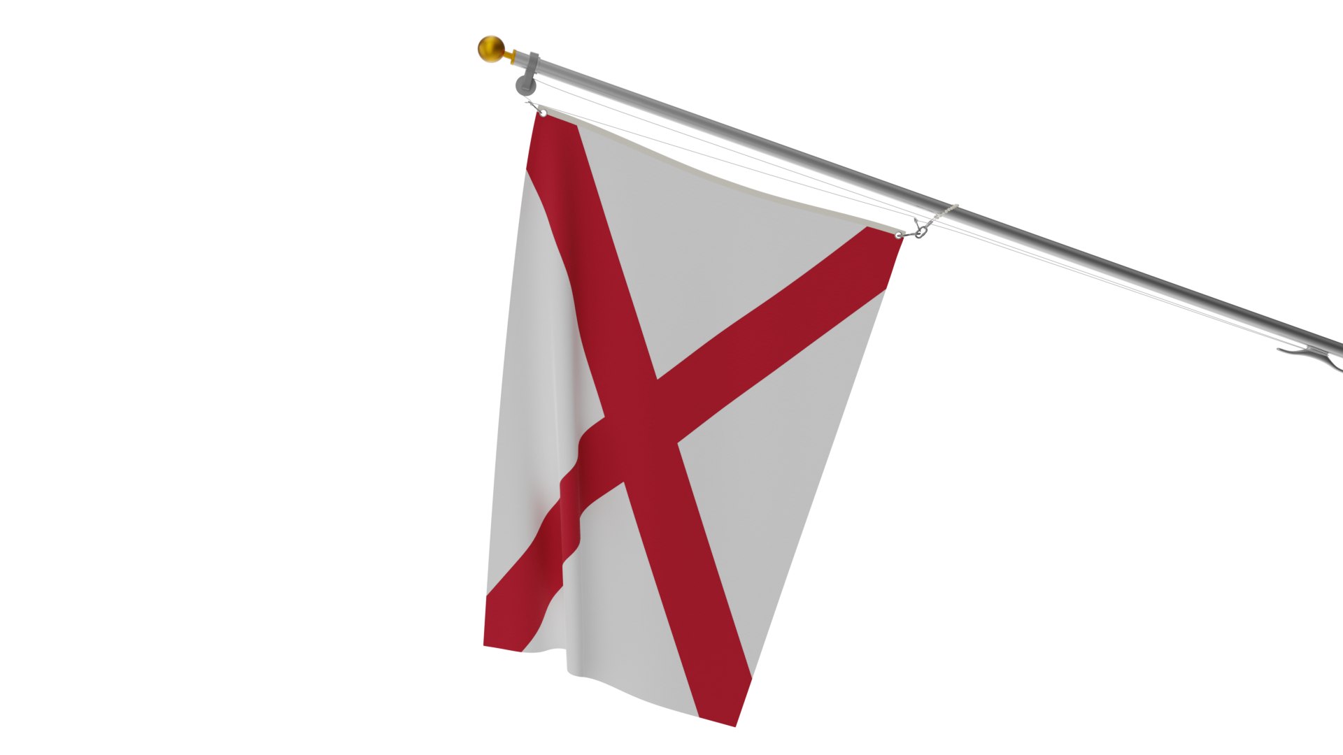 Wall Flag Alabama T2 Model - TurboSquid 2271653