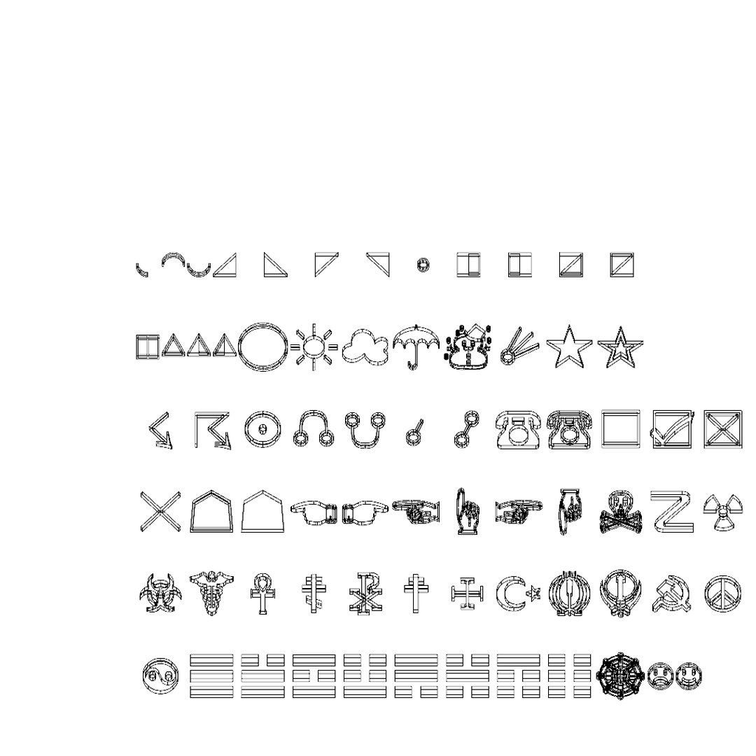 Symbols Set21 Cg Cad 3D Model - TurboSquid 1216060