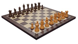 3D Wooden Chess Set
