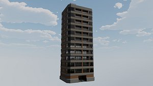 Cartoonish - Modern High-Rise Studio Apartment Building 3D