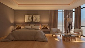 modern bedroom design 3D model