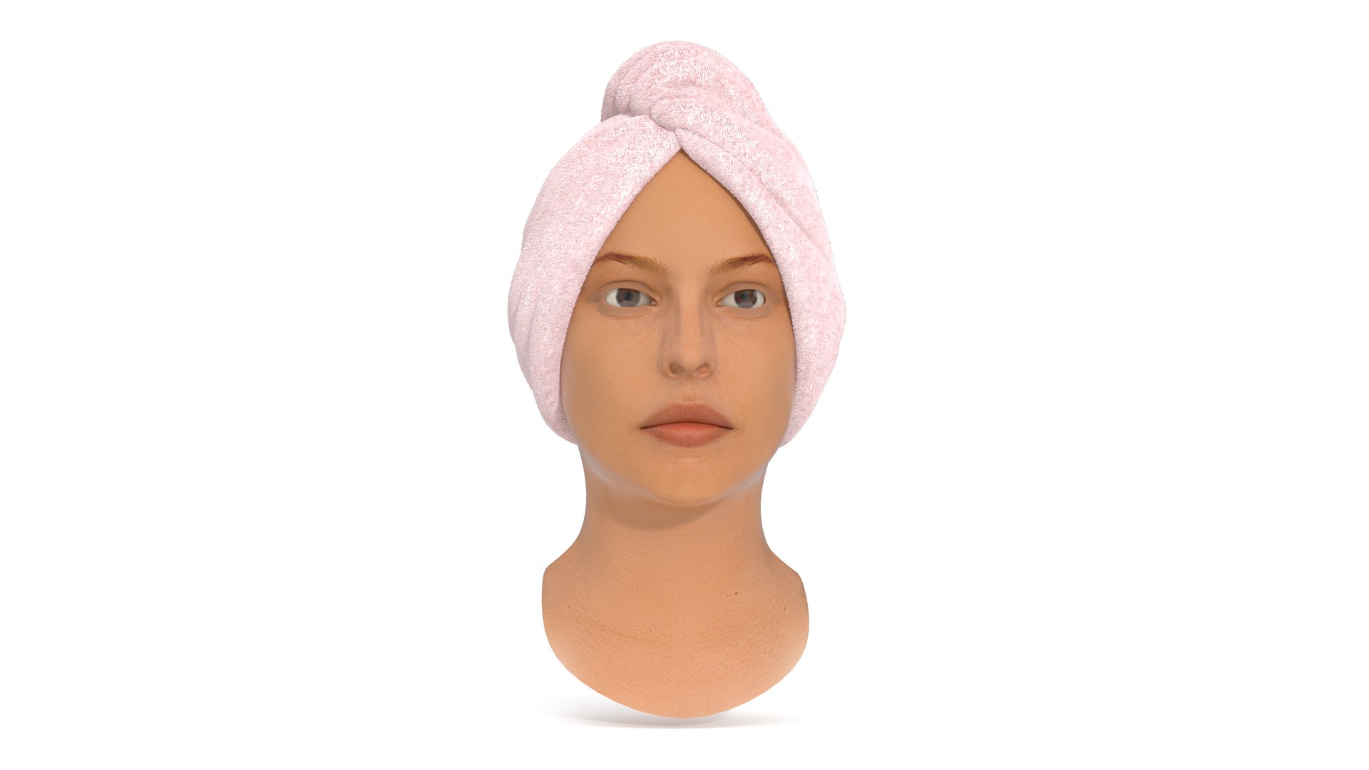 Towel on the Head is Pink Fur 3D model preview