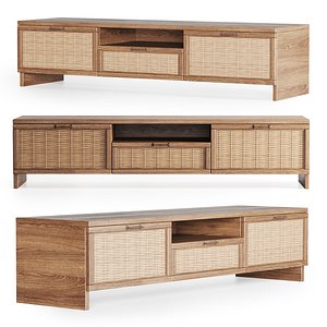 3D wooden console tv