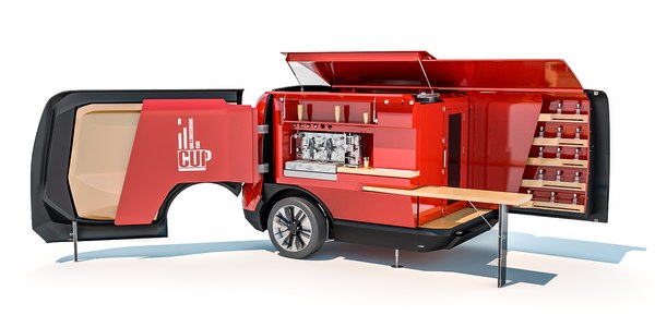  modelo 3d Camión de comida peugeot