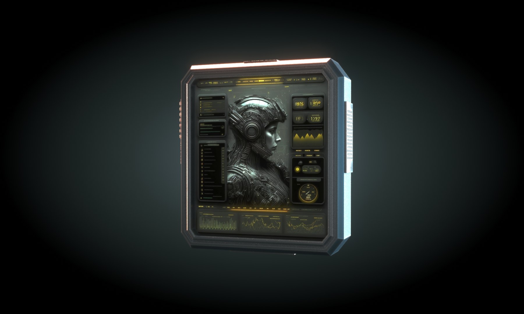 3D Model Sci Fi Cyberpunk Monitors - TurboSquid 1999884