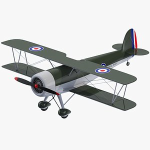 British Royal Navy Biplane 3D model
