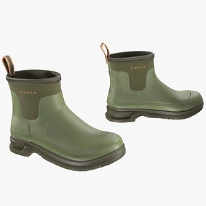 3D Green Short Rubber Boots