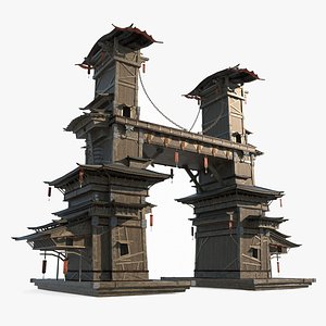 Defense checkpoint of ancient buildings in Asia