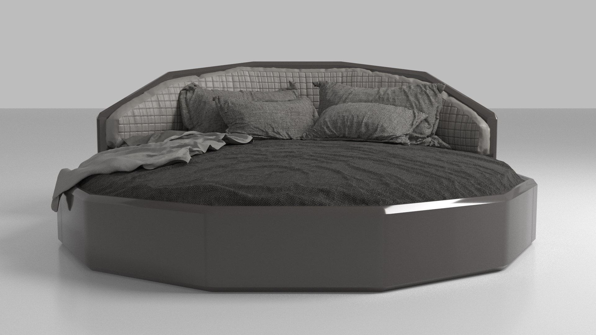 Realistic Round Bed 3d Model Turbosquid 1974188