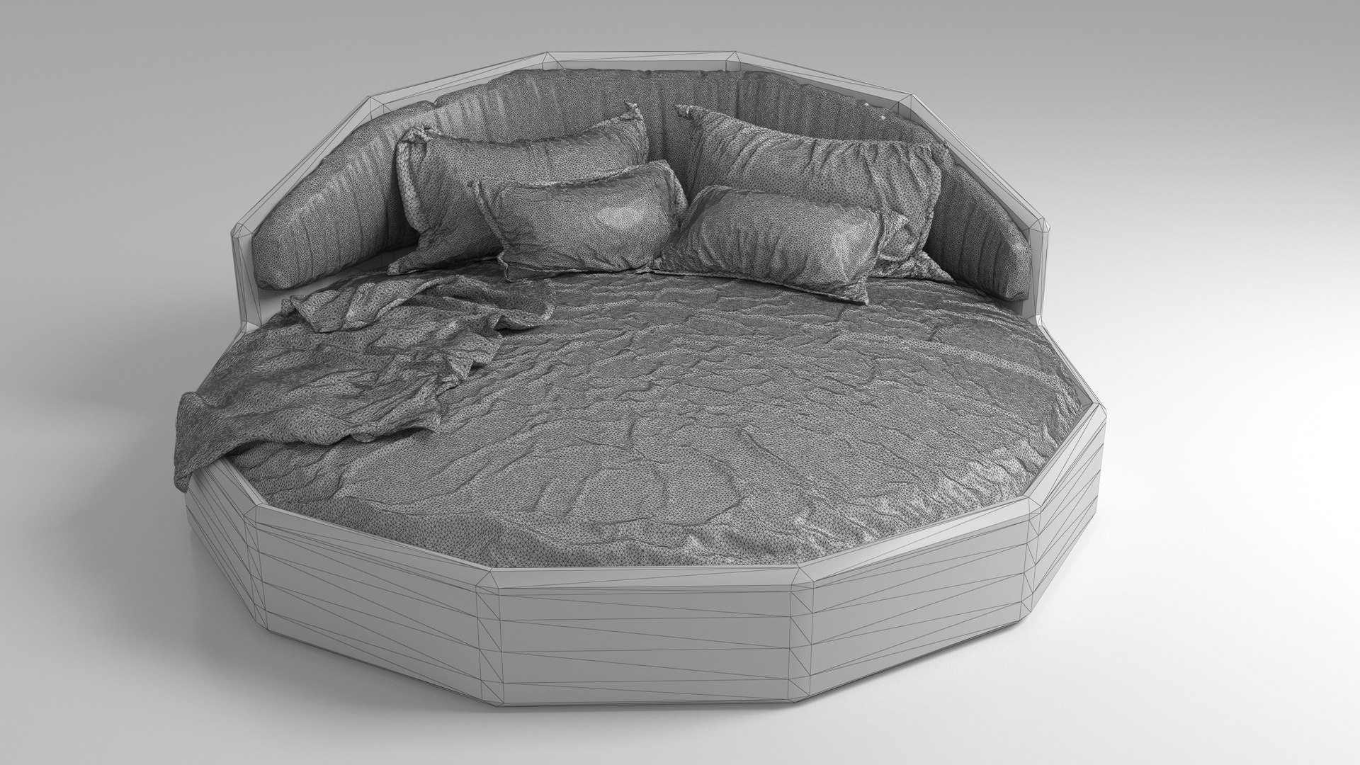 Realistic Round Bed 3d Model Turbosquid 1974188