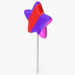 3D Star Lollipop Candy model