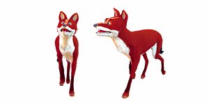 3D rigged wild dog animation