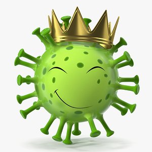 3D Covid Emoji with Crown