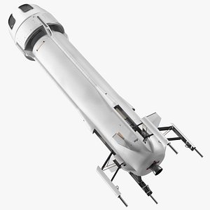 Suborbital Launch Vehicle Rocket Booster with Crew Capsule Rigged model