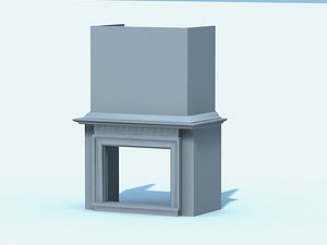 limestone fireplace 3d model