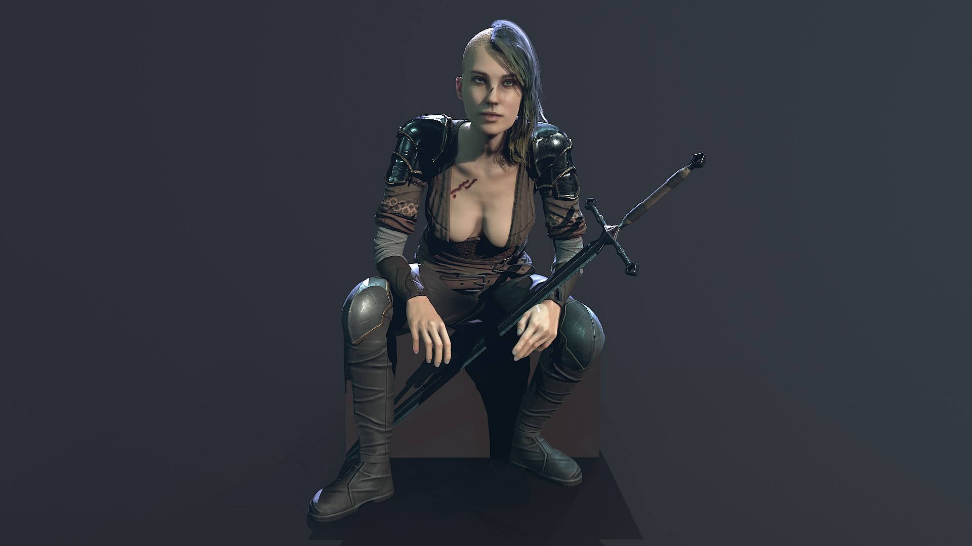 3d Female Warrior Turbosquid 1912802