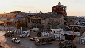 Large-scale war ranch scene