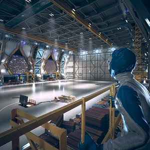 Sci Fi Hangar Interior