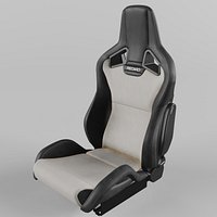 RECARO Sportster CS Vinyl Black  Suede Silver 3D model