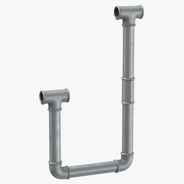 3D galvanized steel pipe letter model