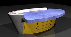 concrete kitchen island 3ds