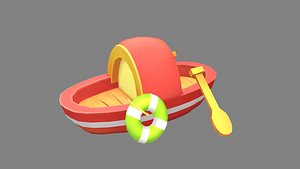 Cartoon small fishing boat