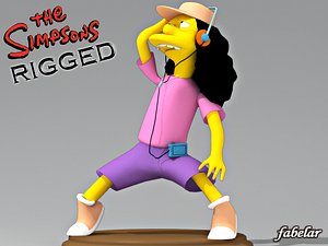 3d model otto mann simpsons rigged biped