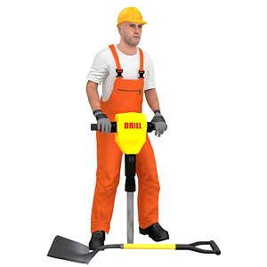 3D rigged worker